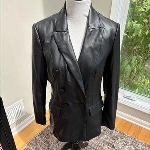Truth | Black Faux Leather Blazer, Sz 10